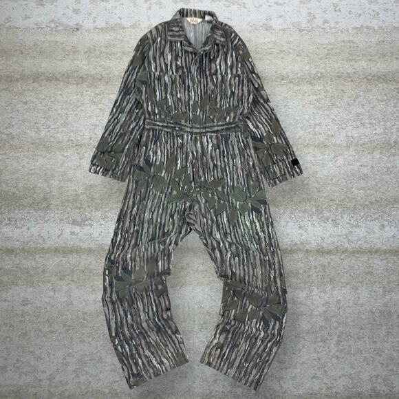 Vintage 90s Realtree Coveralls Mens S Baggy Wide Leg Fit Hunting Camo Walls SR
